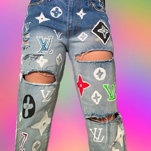 custom HANDPAINTED Fashionnova jeans 🌙